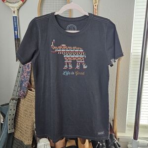 Life is Good NWT Elephant t-shirt Medium M gray Aztec graphic tee